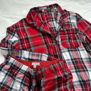 Jcrew cotton plaid pajama shorts set xxs